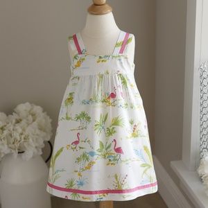 Girls White Flamingo Print Sundress Cotton Boutique Bailey Boys Size 2T Like New